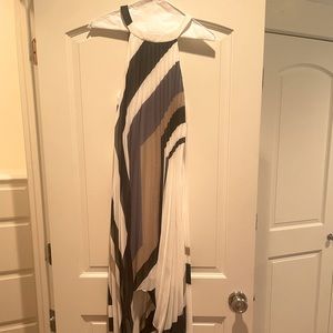 Laundry pleated hi lo dress